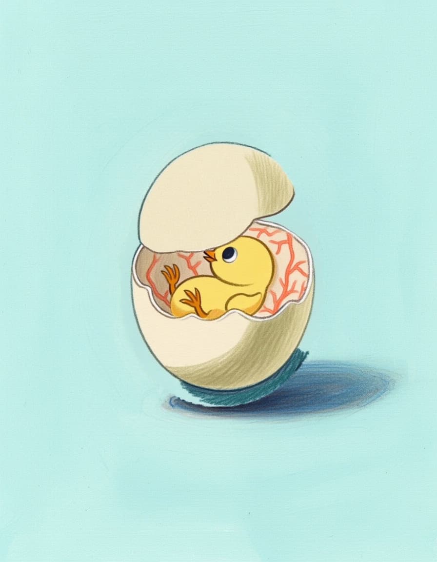 Chicken Embryo Cutaway Workbook Illustration