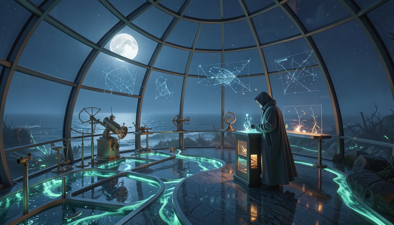 Bioluminescent Tidal Observatory Interior