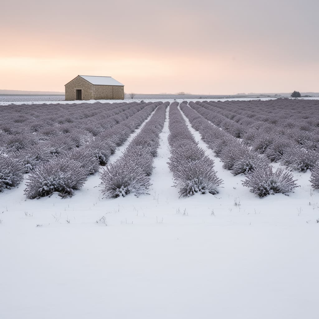 Winter Lavender Farm Calendar Plate