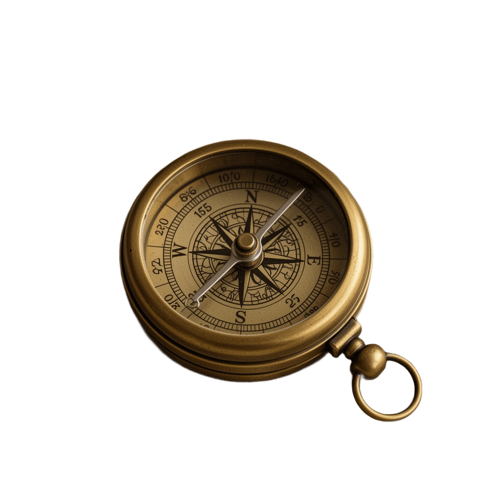 Weathered Compass on Linen