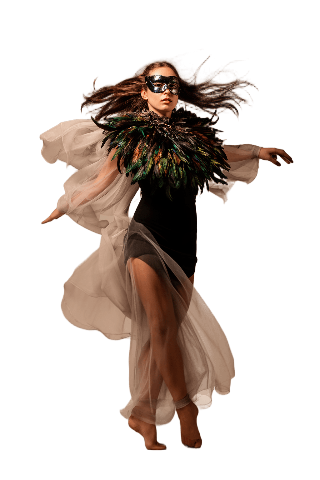 Feathered Masked Dancer Silhouette