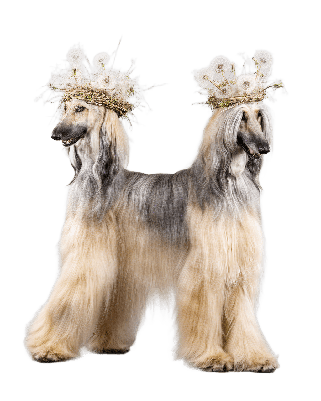 Dandelion-Crowned Afghan Hound