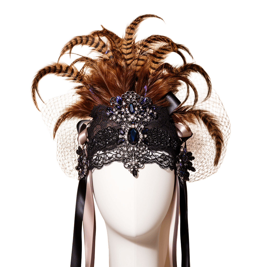 Ornate Masquerade Feathered Headpiece