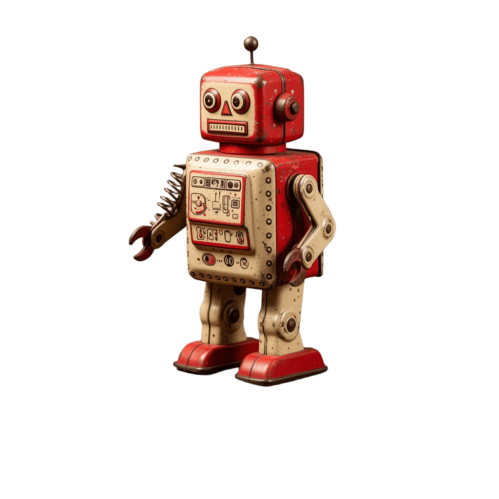 Weathered Toy Robot Cutout