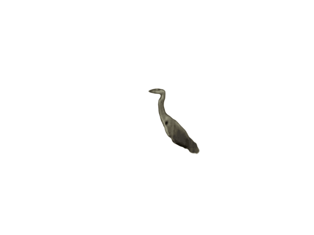 Pixelated Marsh Heron Silhouette