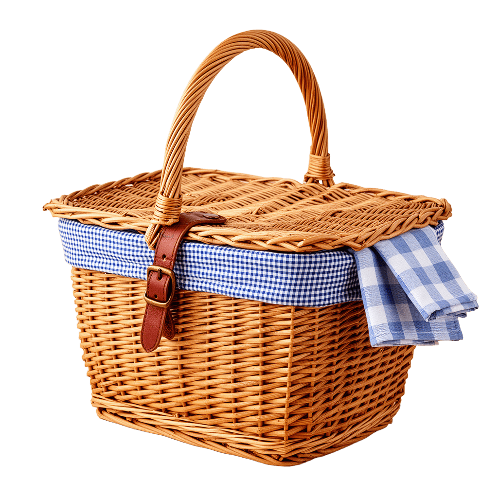 Woven Picnic Basket Still-Life