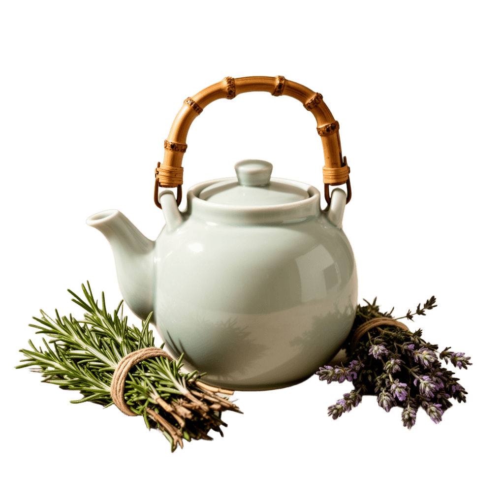 Ceramic Teapot Herb Bundle