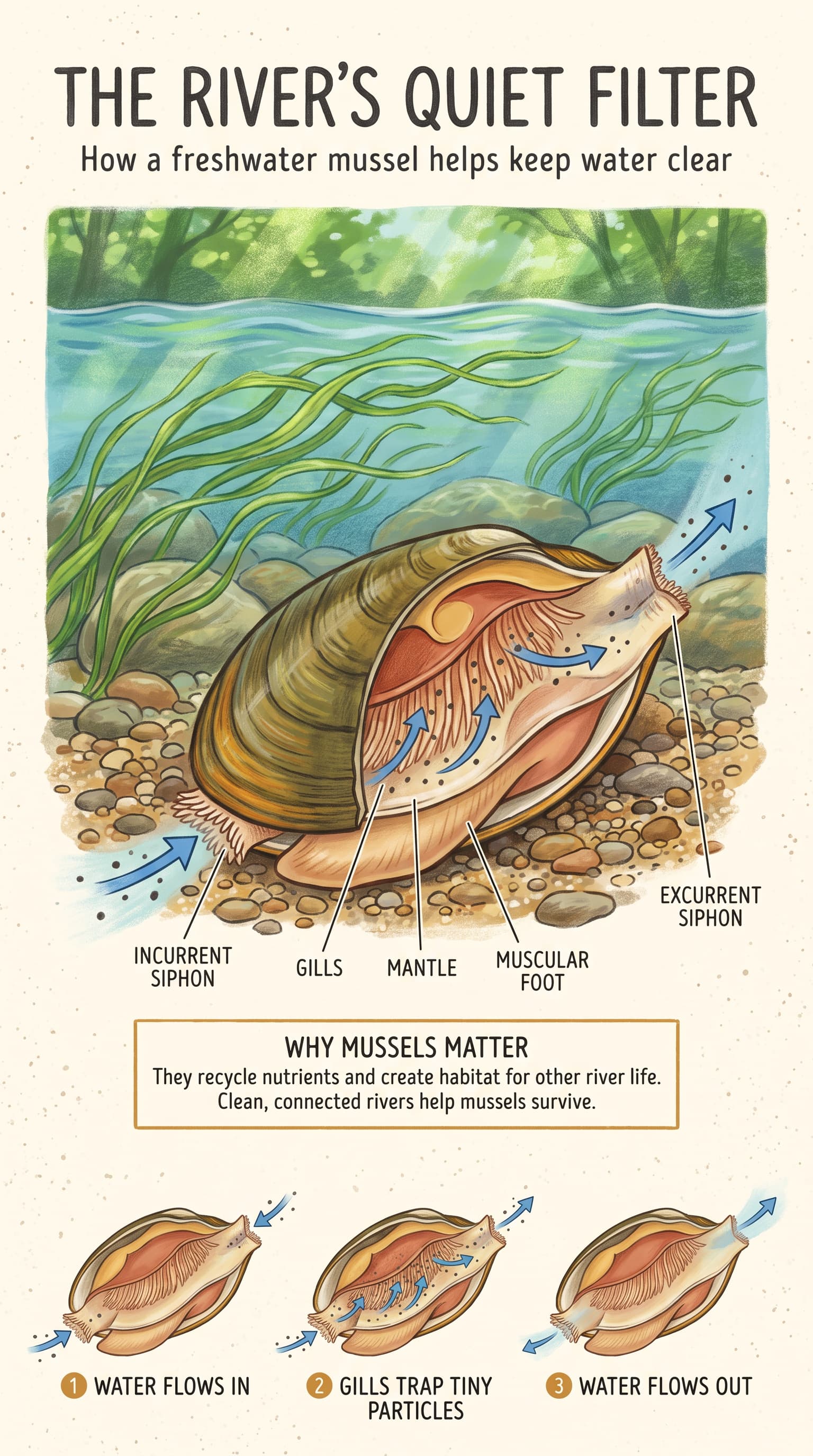 Freshwater Mussel Classroom Science Poster