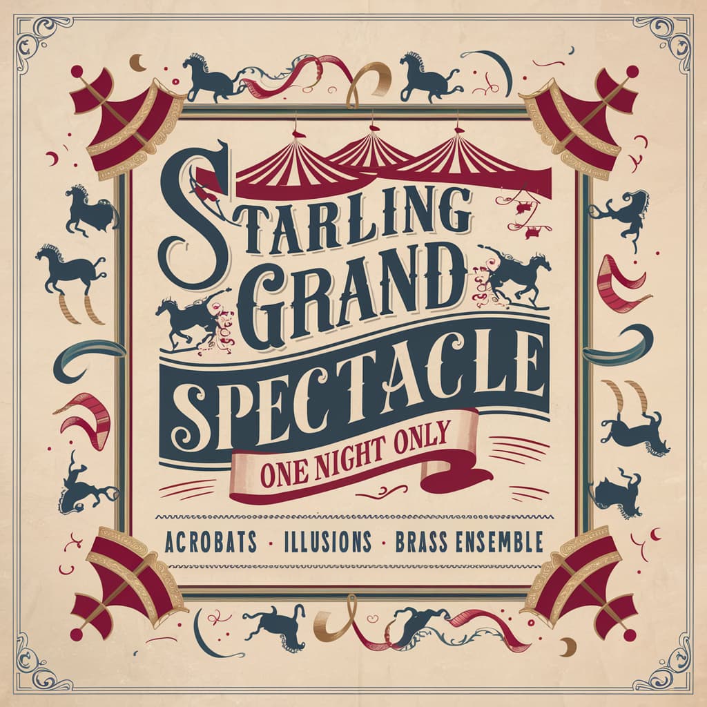 Vintage Circus Lettering Tableau