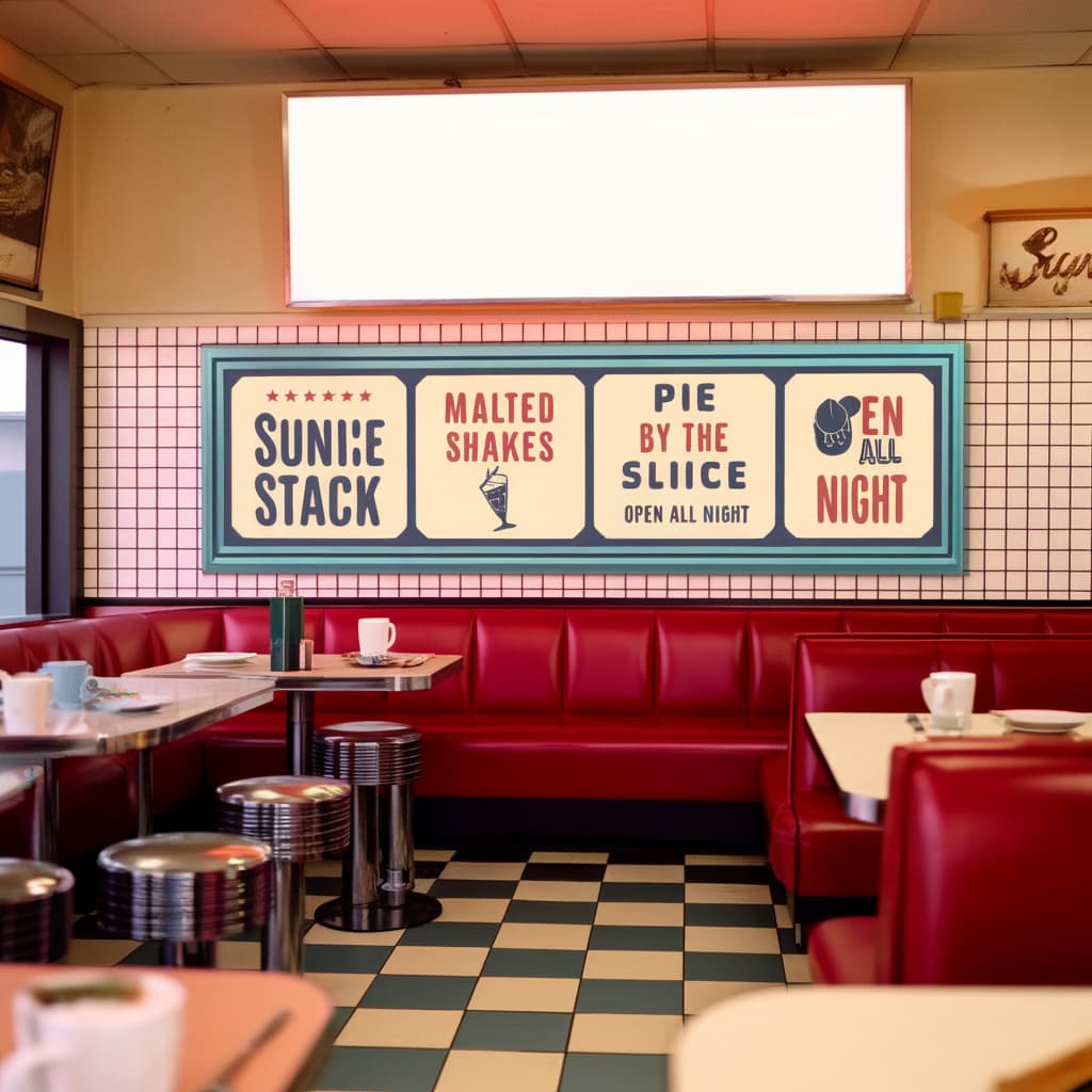 Retro Diner Menu Lightbox
