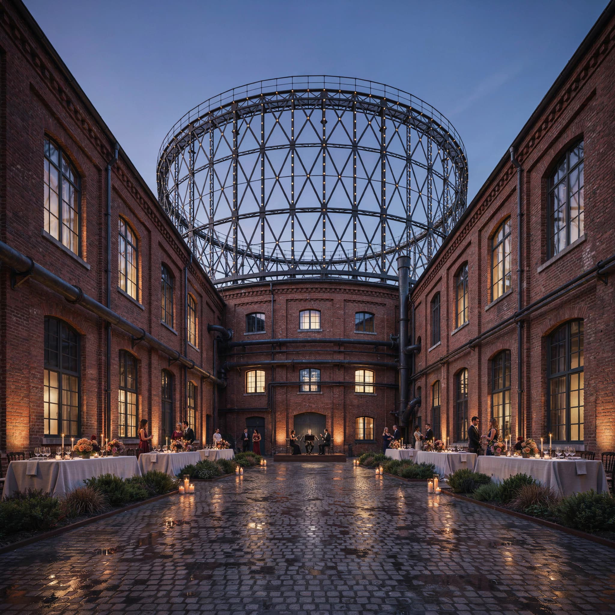 Gasworks Courtyard Evening Visualization