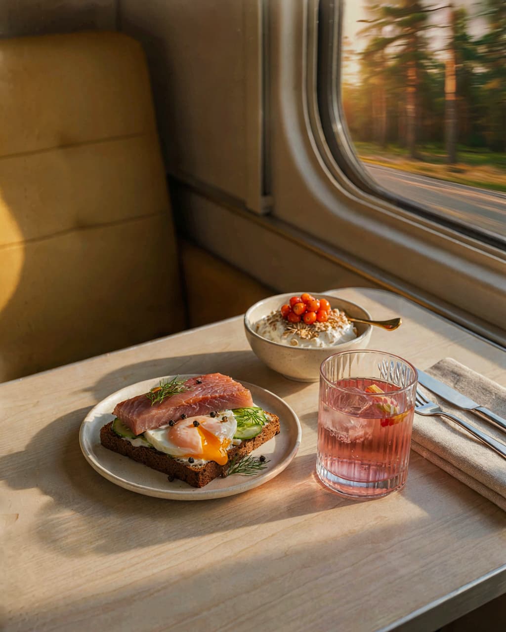 Sleeper Train Breakfast Menu Photograph