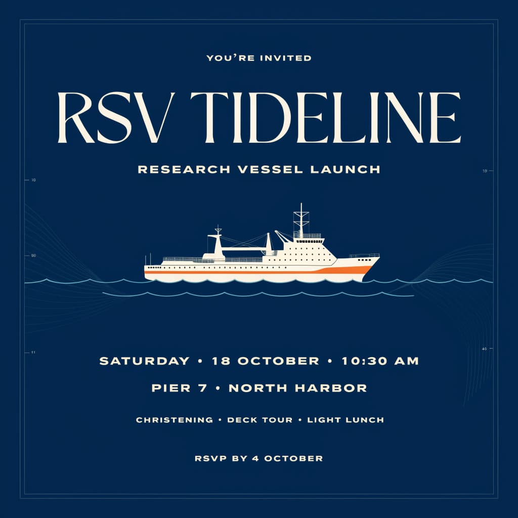 Oceanographic Vessel Launch Invitation