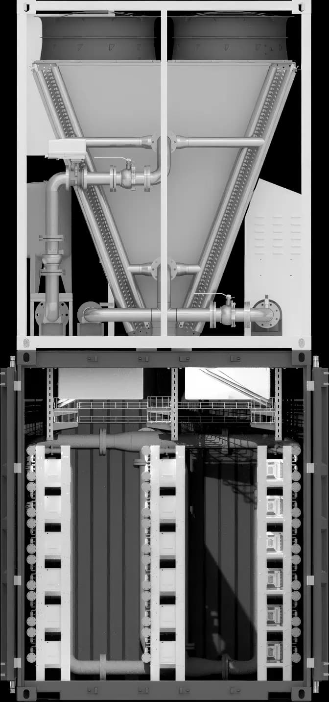 Front view of a pod