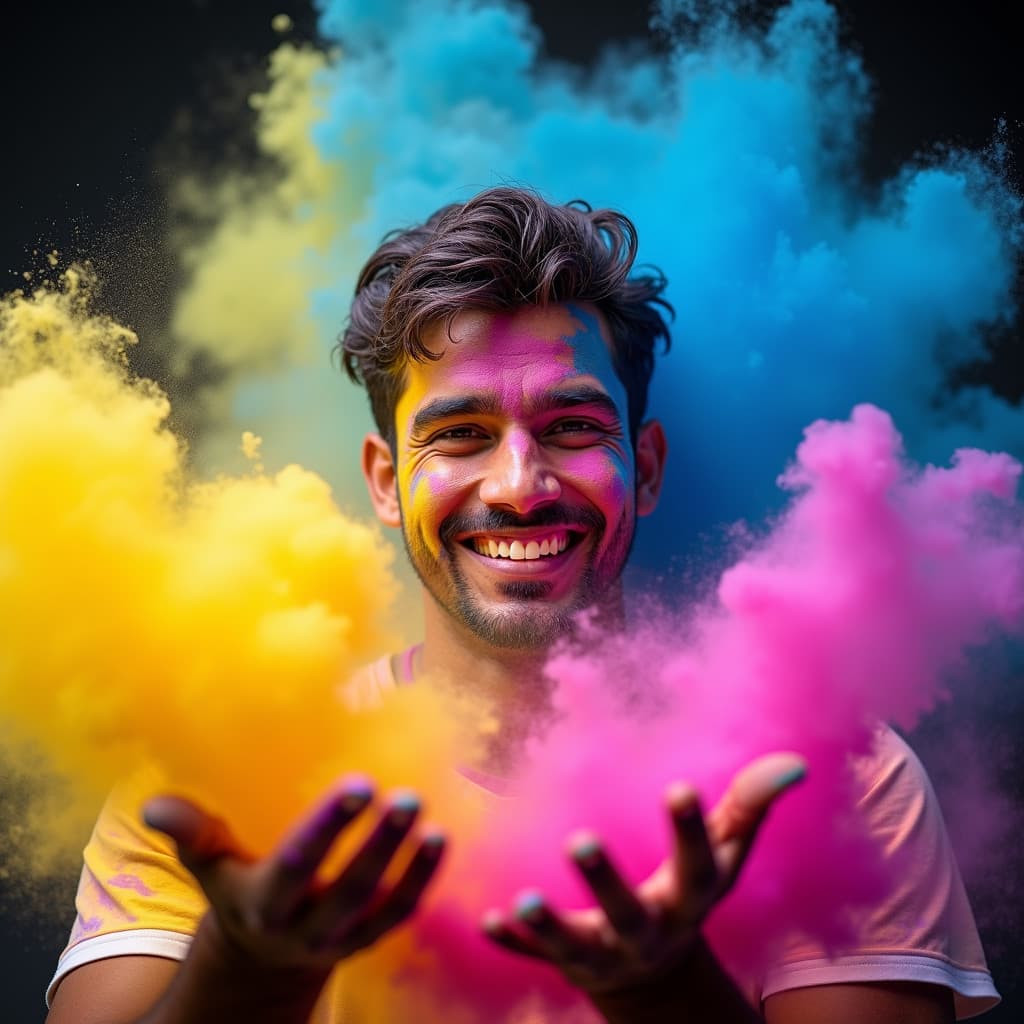 AI Generated - Color powder explosion portrait