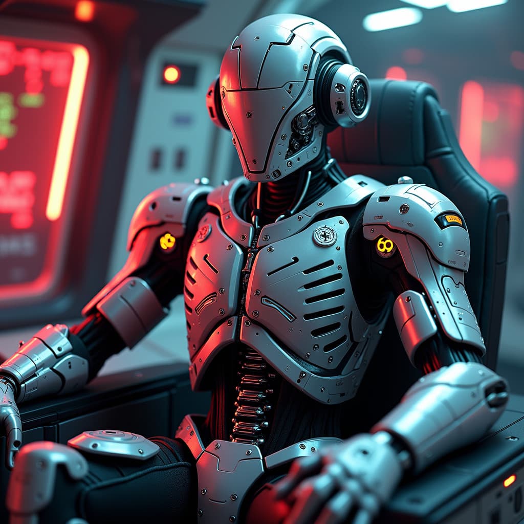 AI Generated - Robot in futuristic setting