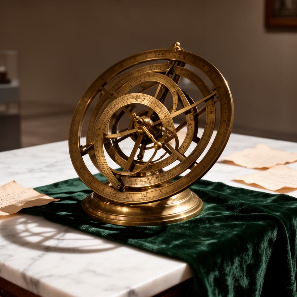 Velvet astrolabe source photo reconstructed into a 3D mesh with Meta SAM 3D Objects.