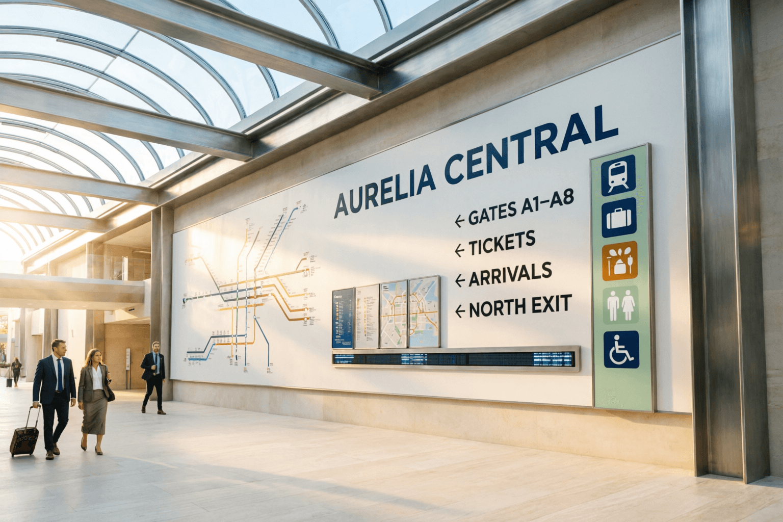 Wayfinding Mural in Transit Hall