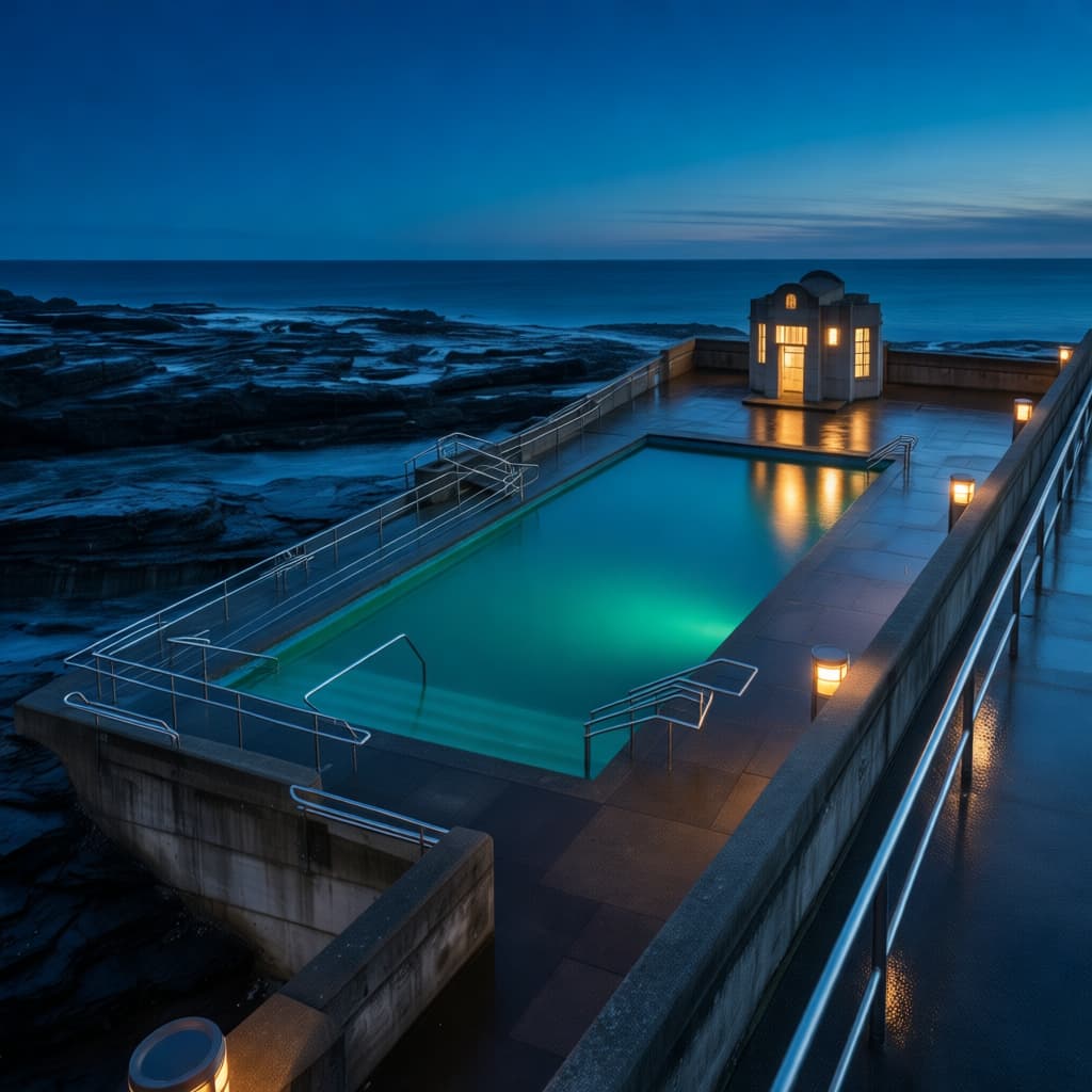 Coastal Tidal Pool Night Visualization
