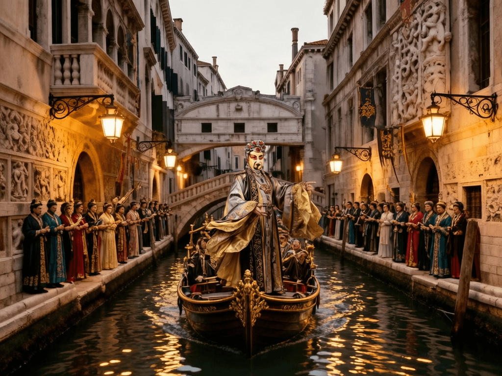 Ornate Canal Masquerade Procession