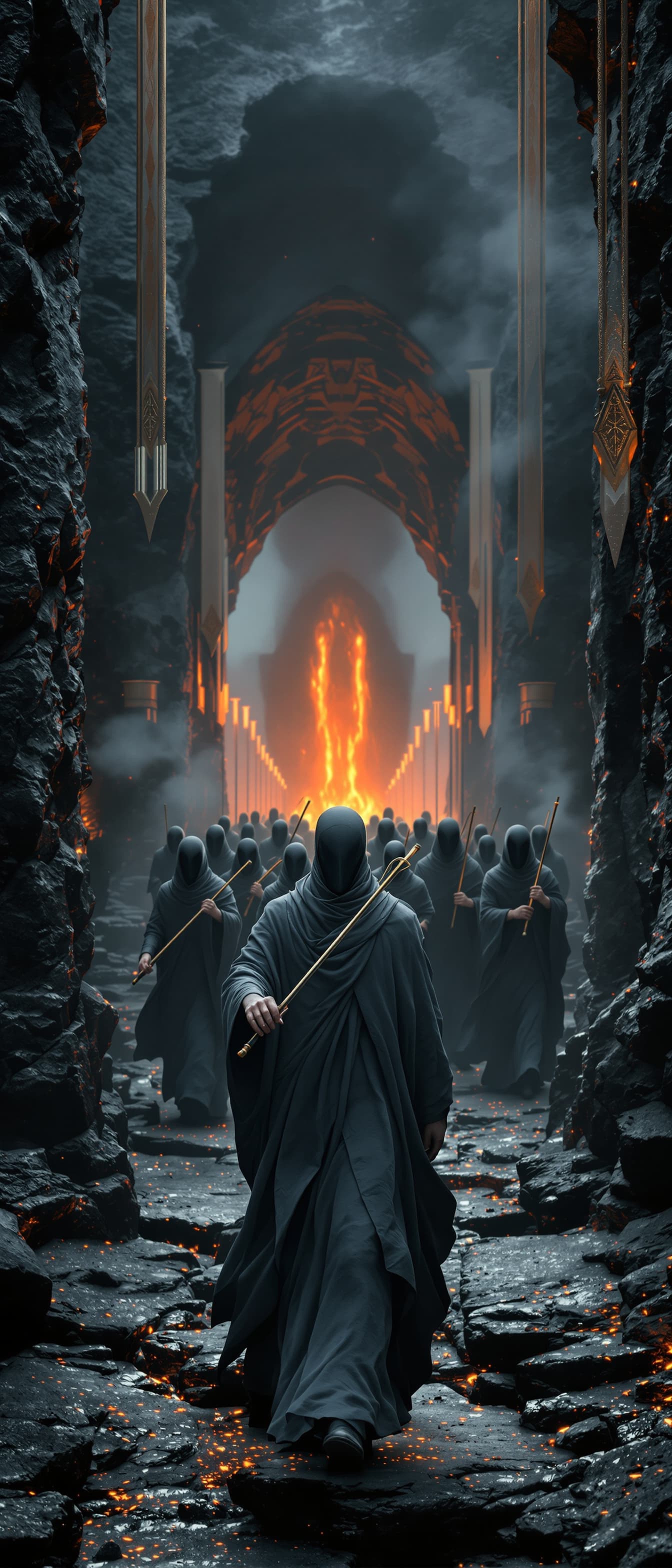 Volcanic Glass Violinist Procession