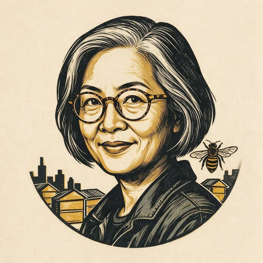 Urban Beekeeper Linocut Profile Avatar