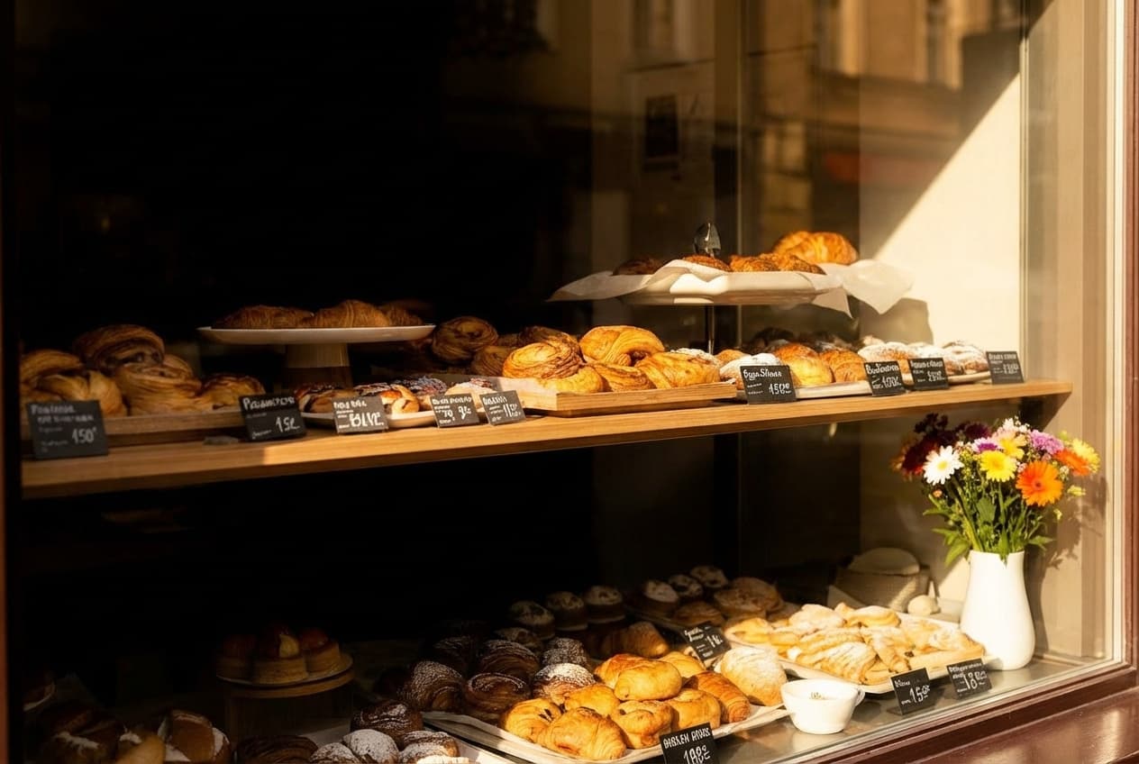 Iridescent Bakery Window Display