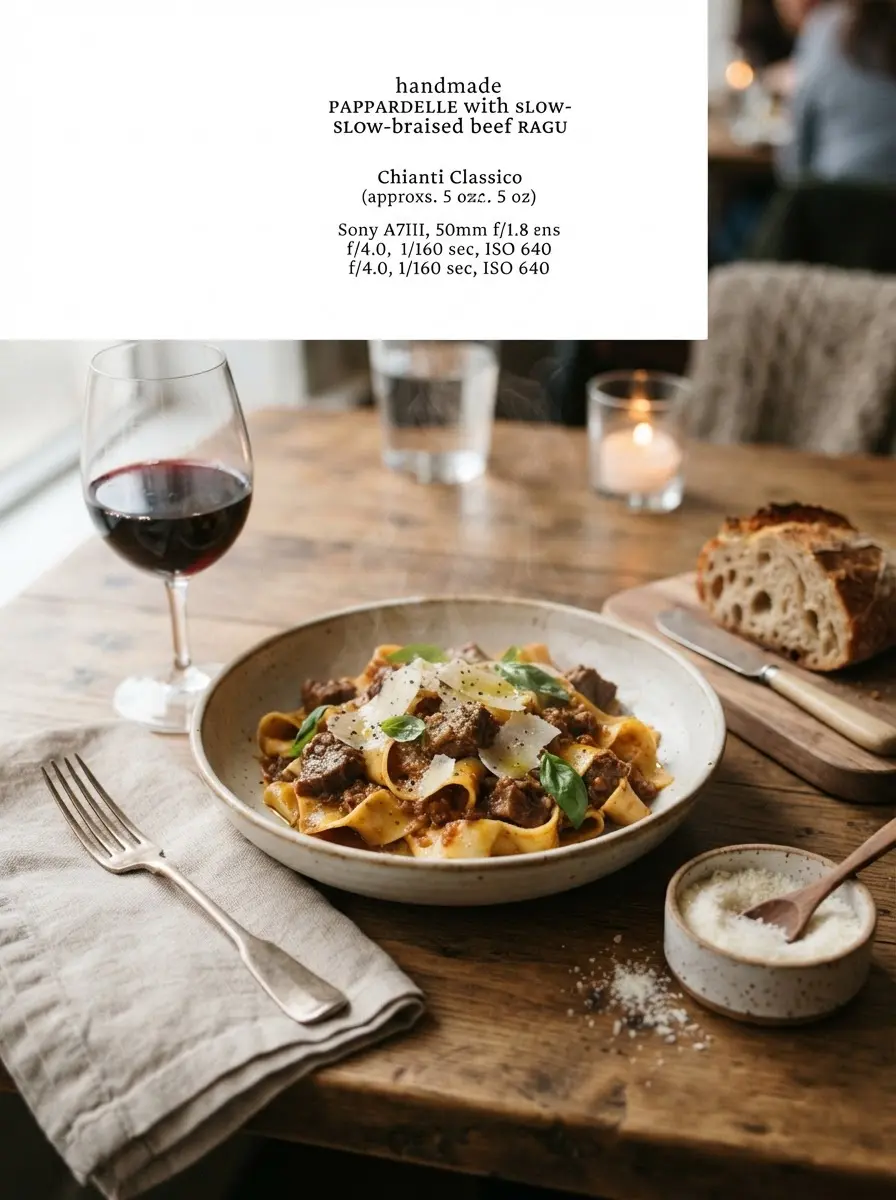 Trattoria Pasta Menu Photo