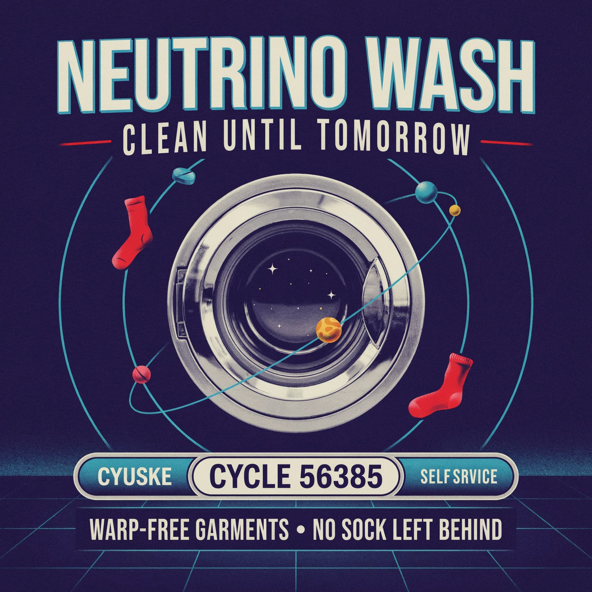 Retro Quantum Laundromat Poster