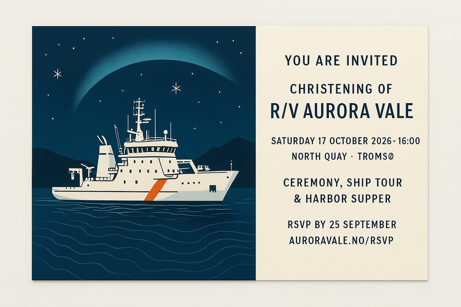 Polar Research Vessel Christening Invitation