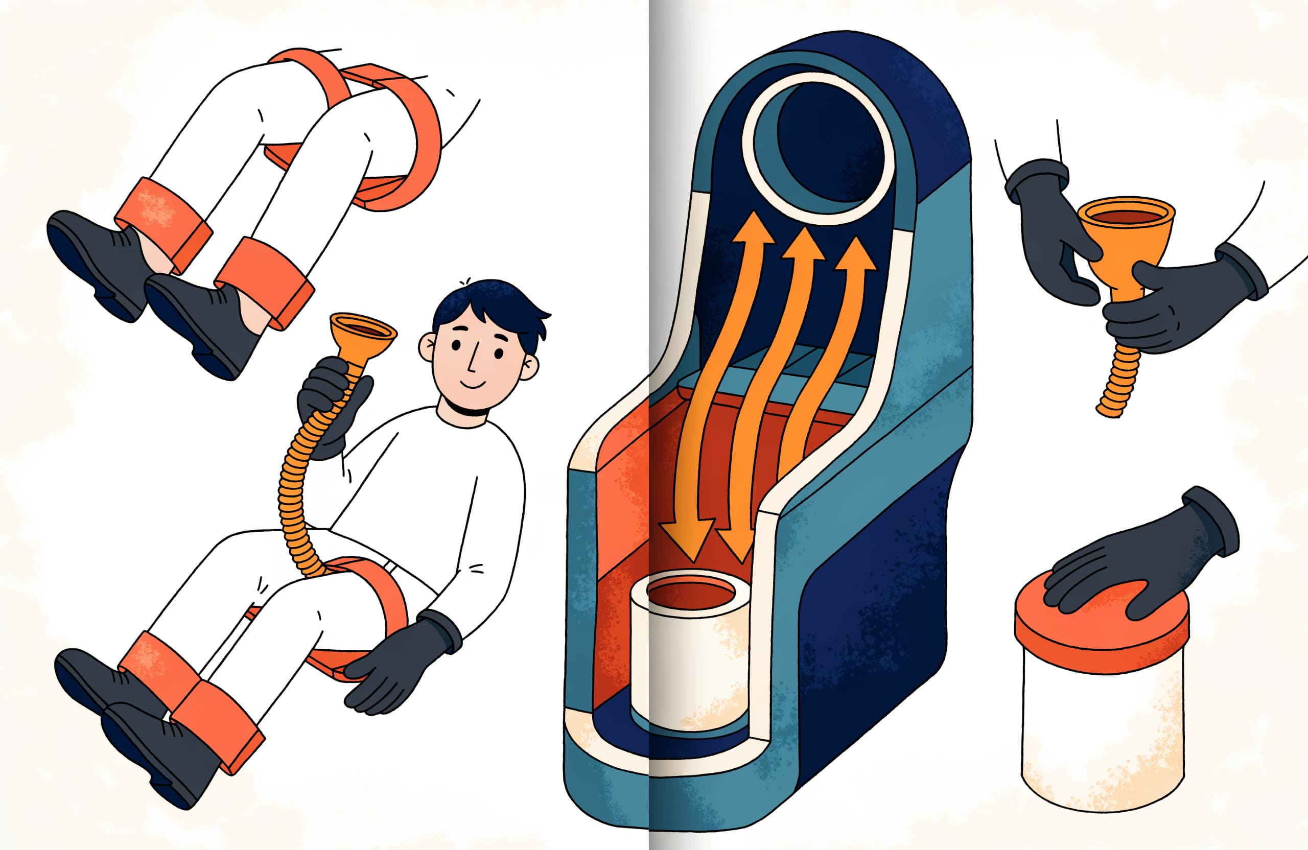 Space Toilet Science Book Spread