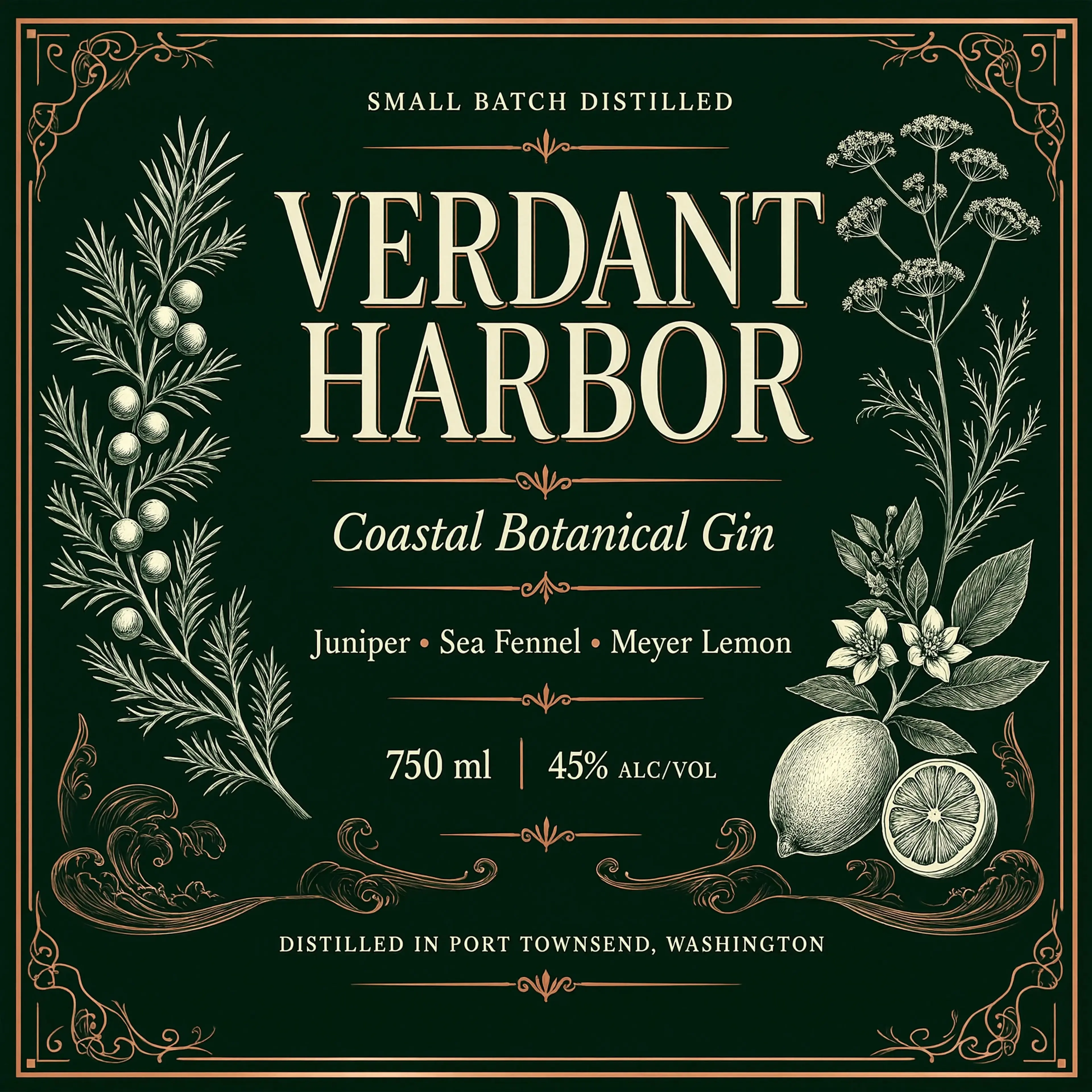 Botanical Gin Label Design