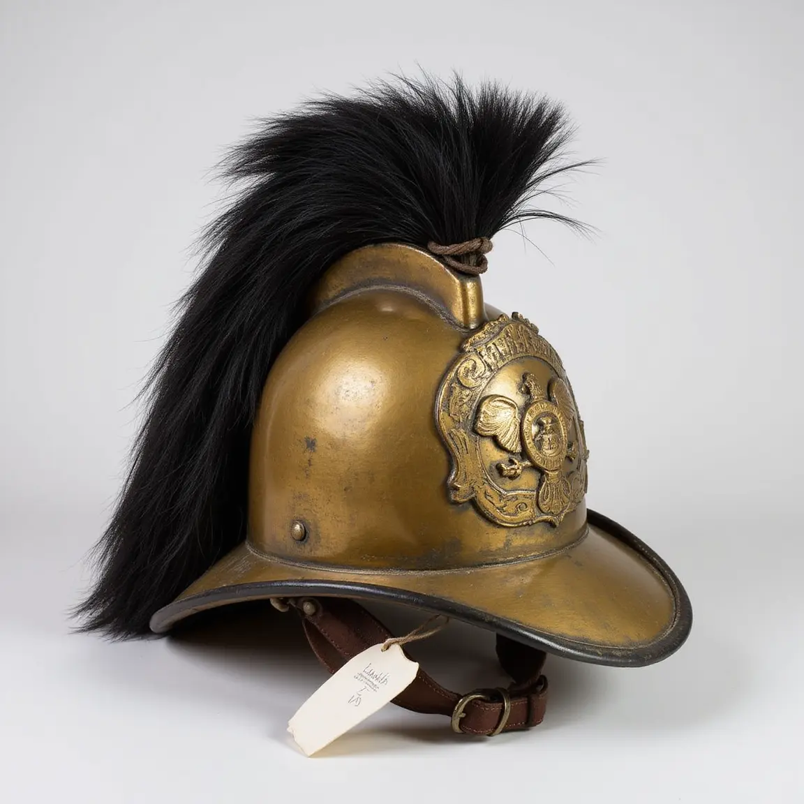 Restored Brass Fire Helmet Cutout