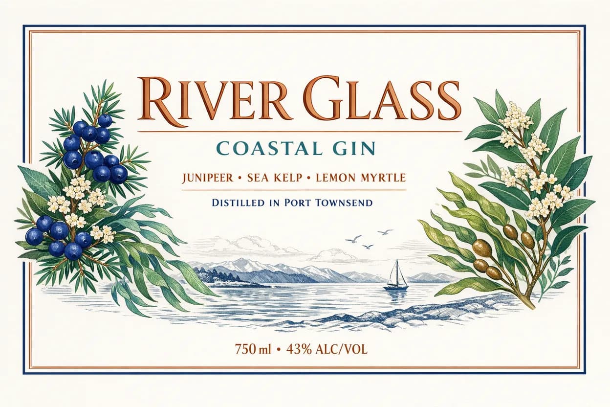Coastal Gin Label Design