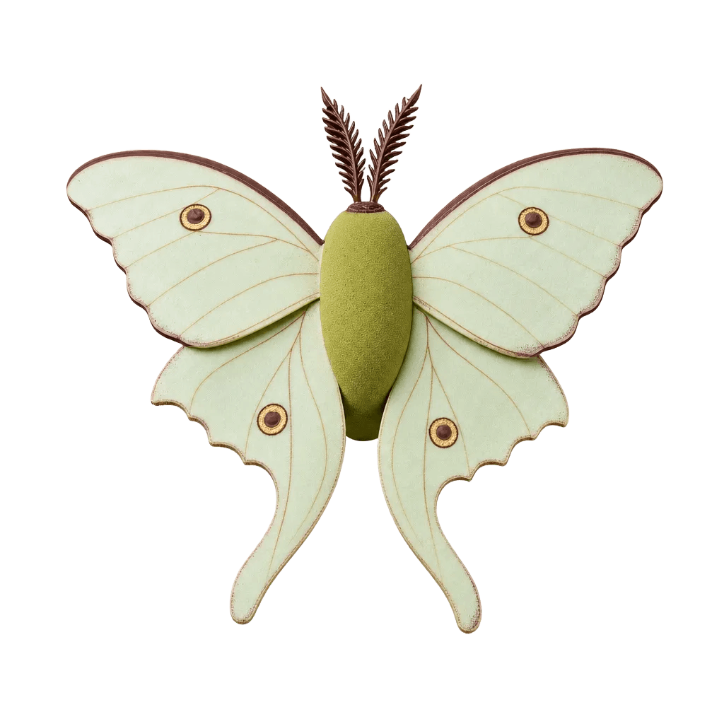 Luna Moth Pastry Menu Cutout