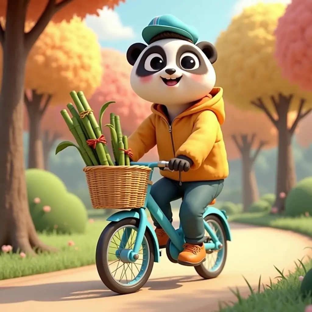 Panda on bicycle — img2img result 1