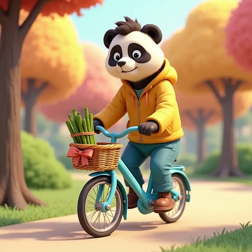 Panda on bicycle — img2img result 3