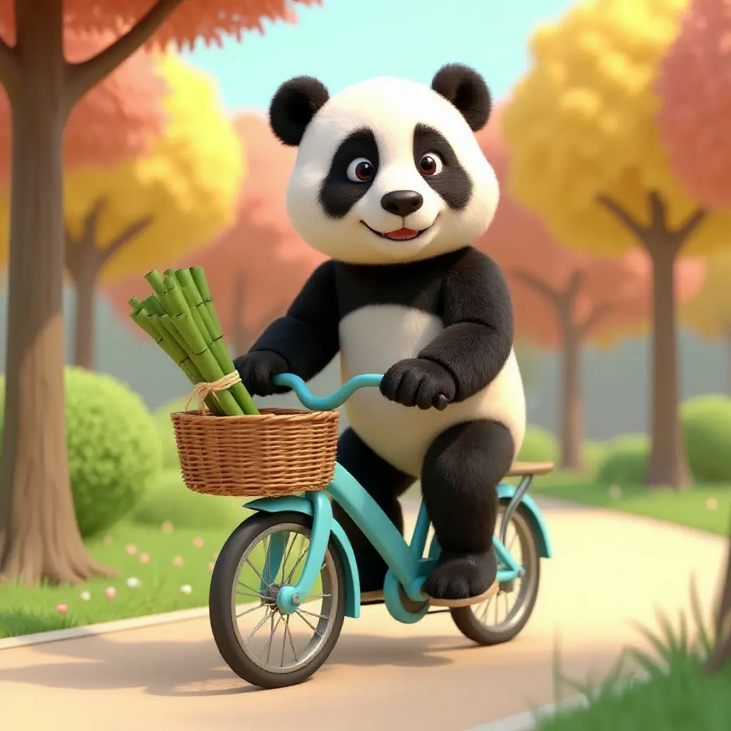 Panda on bicycle — Kontext result 1