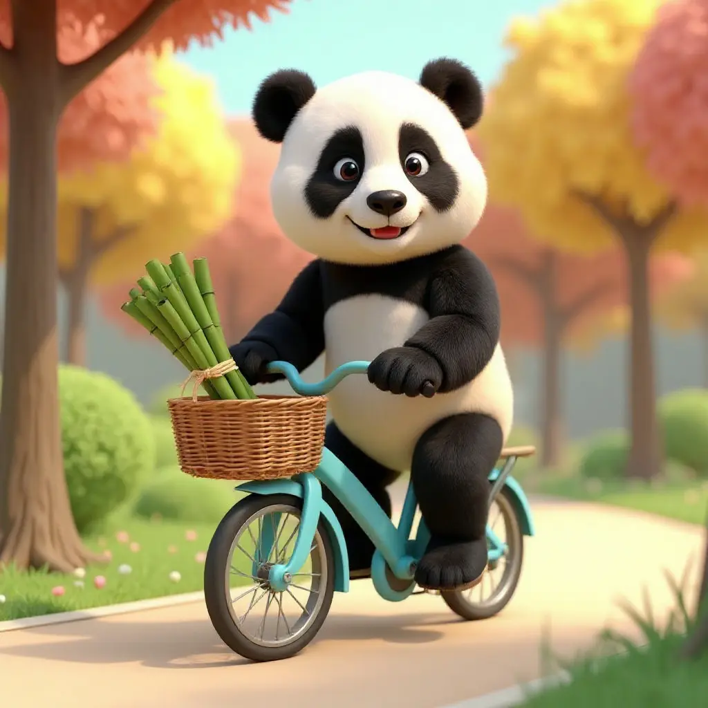 Panda on bicycle — Kontext result 2