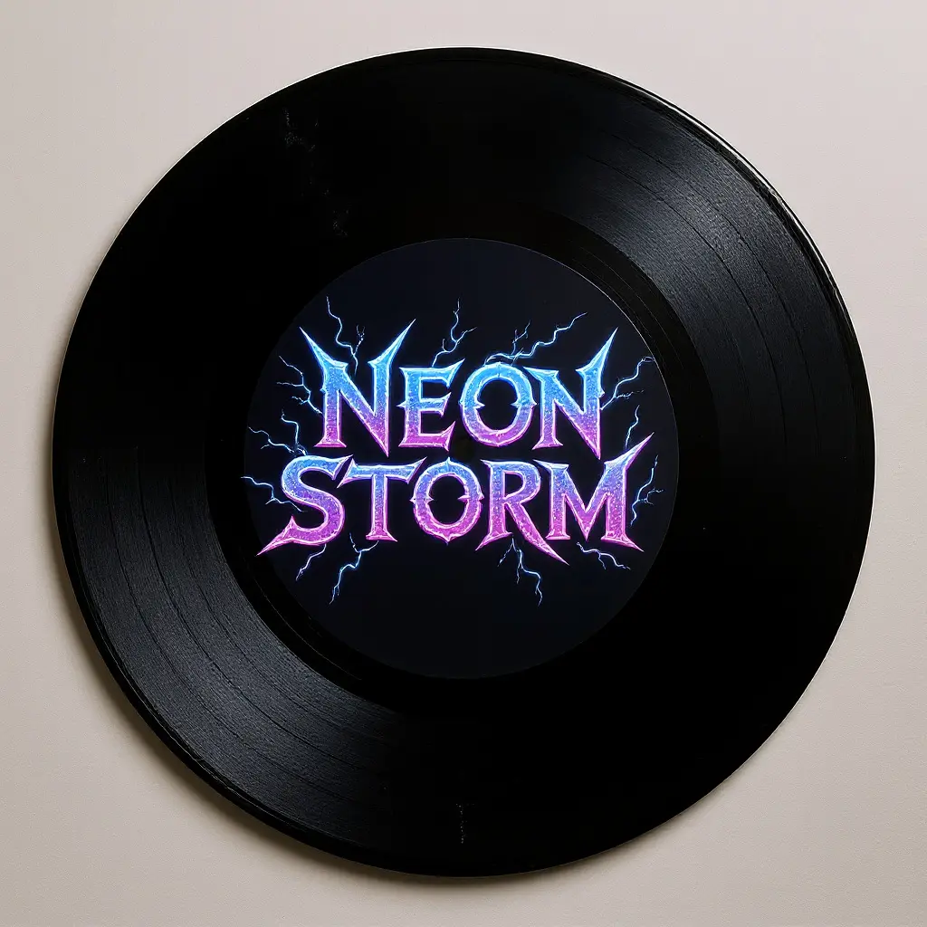 Logo on vinyl record