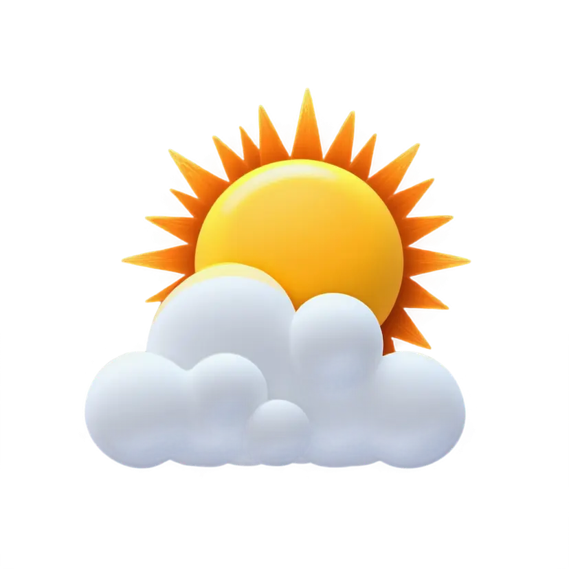 weather app icon, sun and cloud
