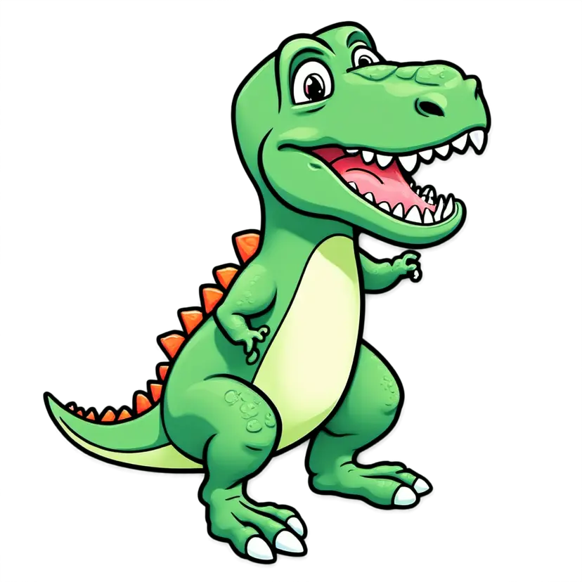 friendly dinosaur character, cartoon style
