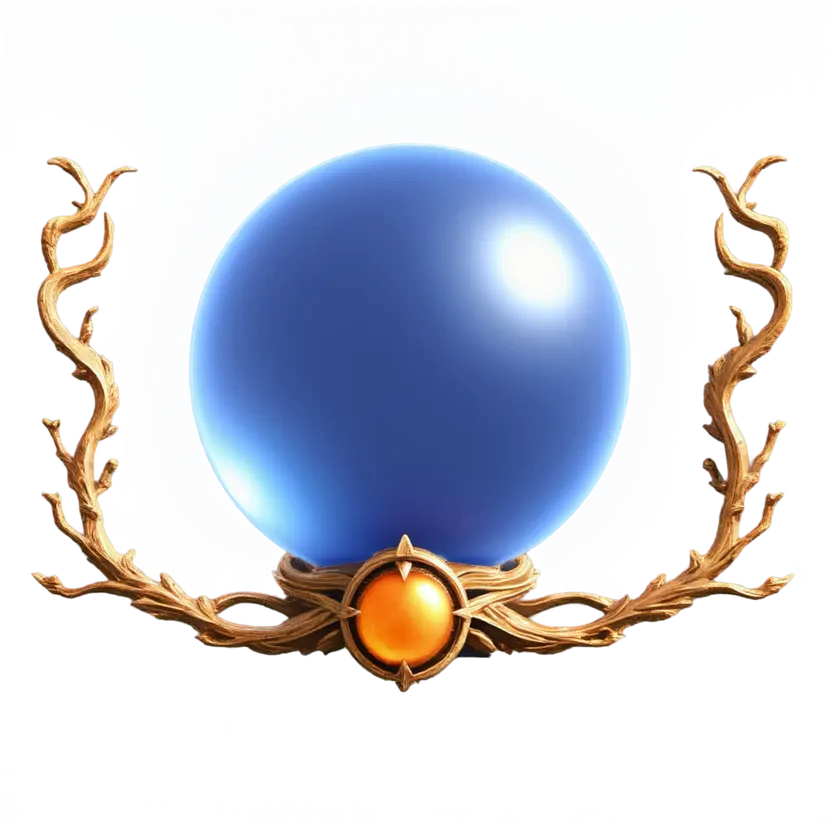mana orb UI icon, glowing blue sphere
