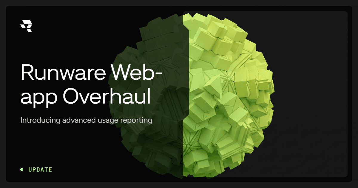 Runware usage dashboard showing request volume, spend, errors and performance metrics