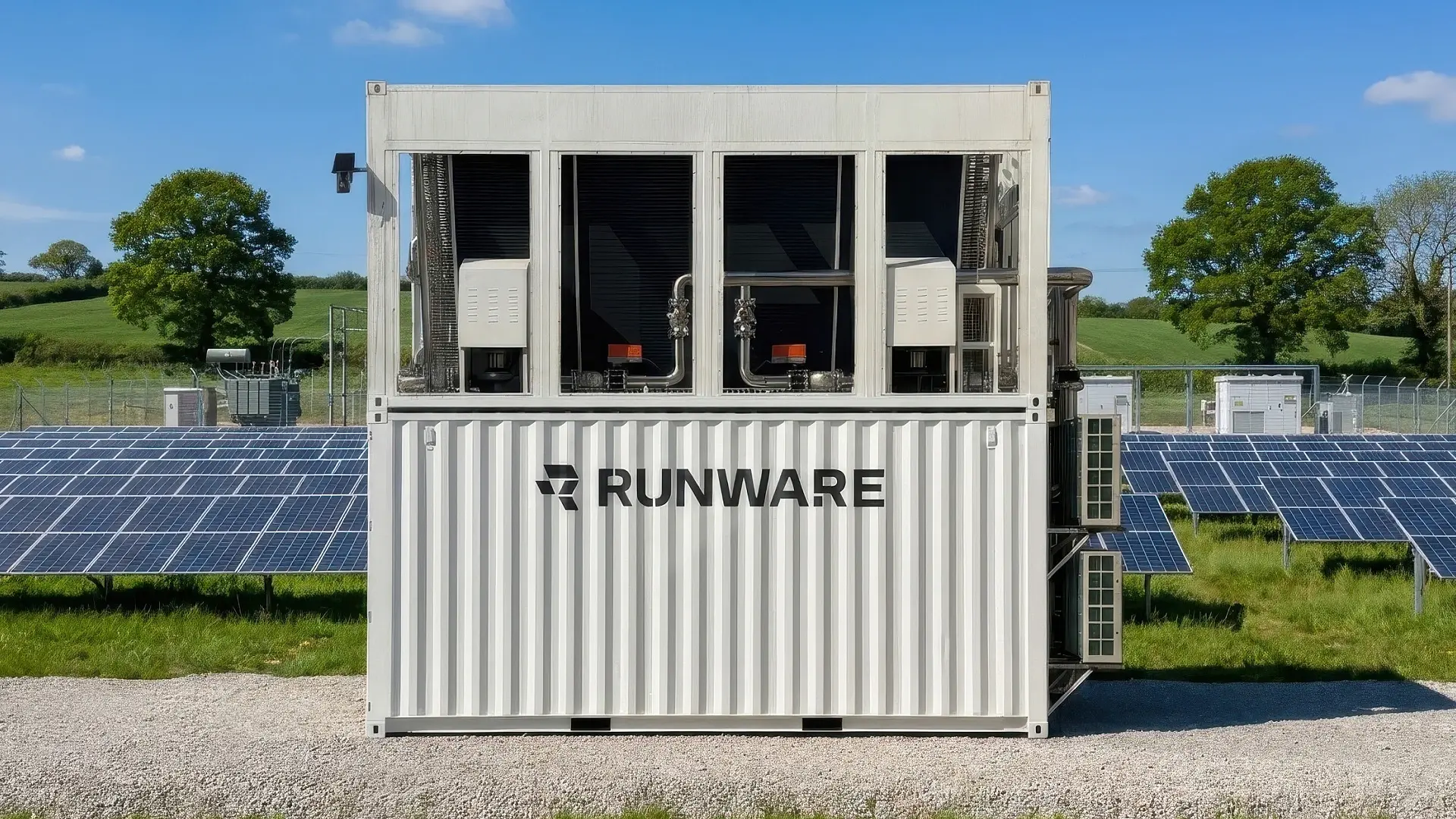 A Runware Sonic Inference Pod deployed at the edge of an operational solar field