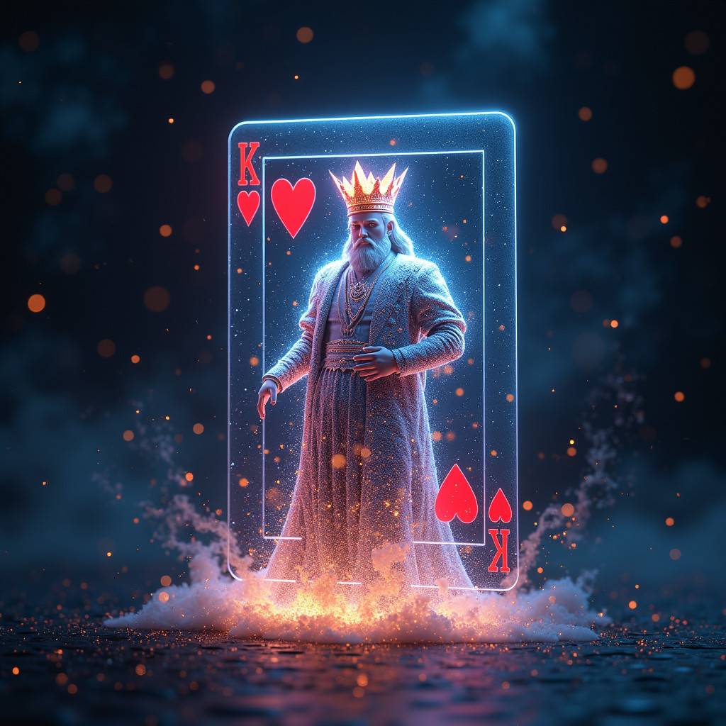 A king of hearts playing card with a crown on his head