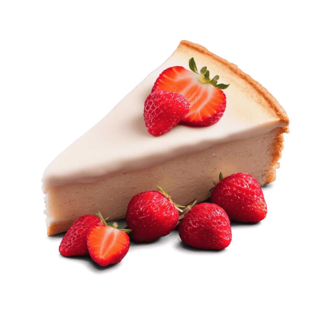 a slice of strawberry shortcake, product photography, isolated subject, studio lighting, soft shadows