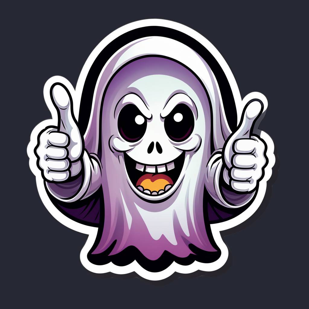 a ghost giving a thumbs up