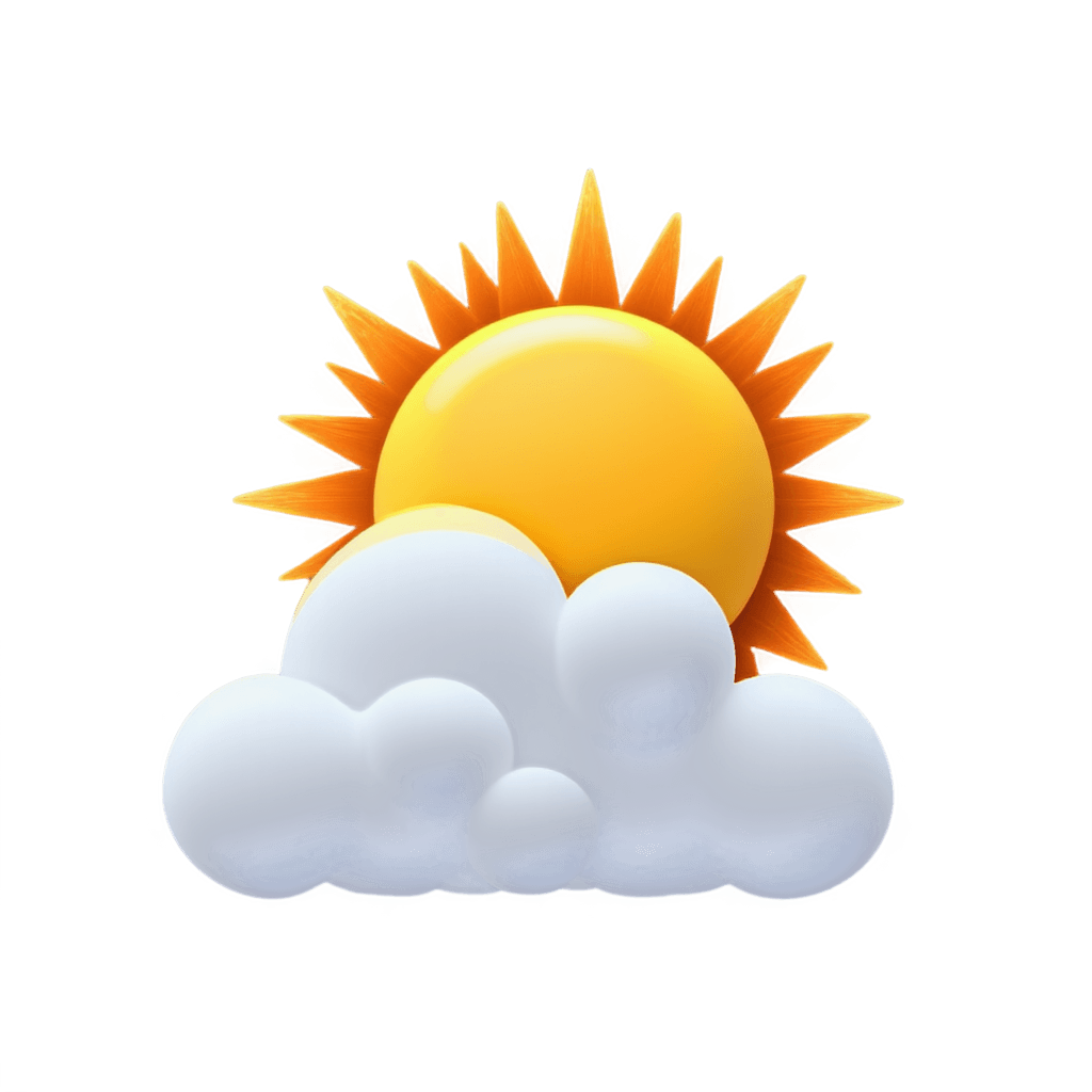 weather app icon, sun and cloud