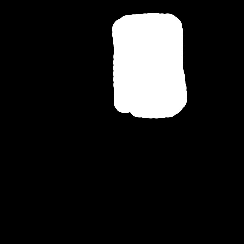 Black and white mask highlighting a region of the axolotl image